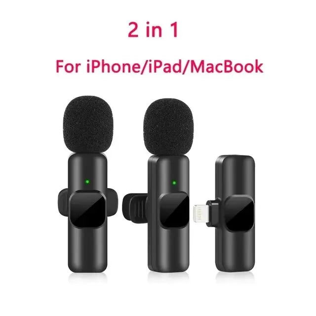 Wireless Lavalier Microphone for iPhone & Android – Clip-On Mic for Video Recording