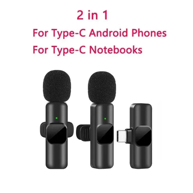 Wireless Lavalier Microphone for iPhone & Android – Clip-On Mic for Video Recording