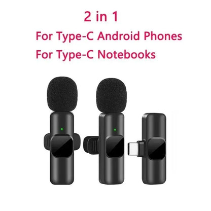 Wireless Lavalier Microphone for iPhone & Android – Clip-On Mic for Video Recording