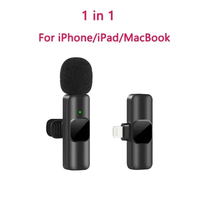 Wireless Lavalier Microphone for iPhone & Android – Clip-On Mic for Video Recording