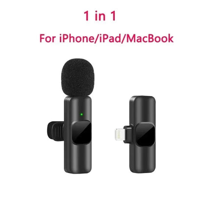 Wireless Lavalier Microphone for iPhone & Android – Clip-On Mic for Video Recording