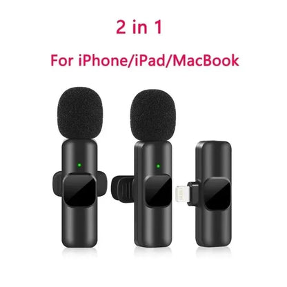Wireless Lavalier Microphone for iPhone & Android – Clip-On Mic for Video Recording