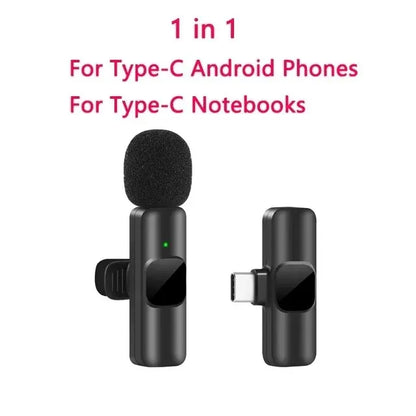 Wireless Lavalier Microphone for iPhone & Android – Clip-On Mic for Video Recording