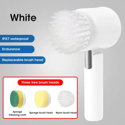 Electric Spin Scrubber – Cordless Power Cleaning Brush with 5 Brush Heads