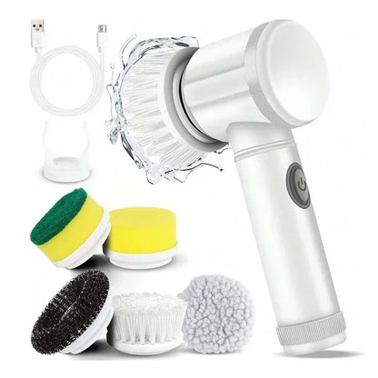 Electric Spin Scrubber – Cordless Power Cleaning Brush with 5 Brush Heads